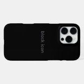 Coque iPhone 16 Pro Max Étui de typographie - Icône noire (Verso Horizontal)