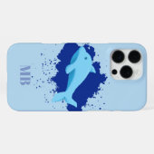 Coque iPhone 16 Pro Max étui iPhone 16 Pro Max avec monogramme initial ble (Verso Horizontal)