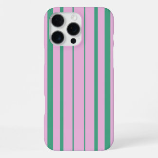 Coque iPhone 16 Pro Max Étui iPhone 16 Pro Max avec rayures vertes et rose