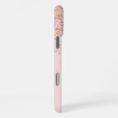 Coque iPhone 16 Pro Max Étui iPhone avec monogramme paillettes dorées (Côté droit)
