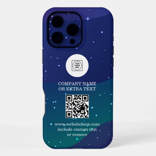Coque iPhone 16 Pro Max Étui iphone code QR de logo d'entreprise à dégradé (Verso)