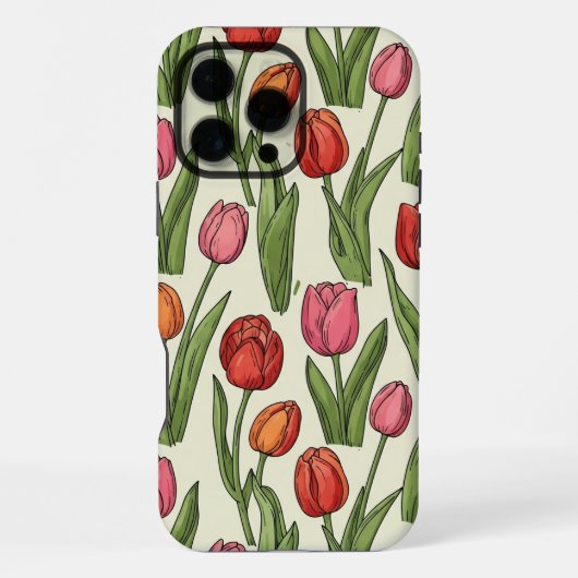 Coque iPhone 16 Pro Max Étui iPhone tulipes (Verso)