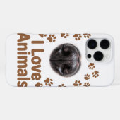 Coque iPhone 16 Pro Max Étui pour iPhone 16 Pro Max "J'aime les Animaux" (Verso Horizontal)