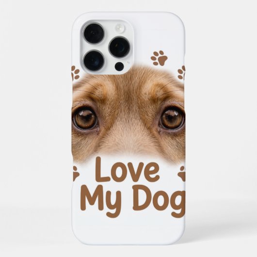 Coque iPhone 16 Pro Max Étui pour iPhone 16 Pro Max J'aime mon chien (Verso)