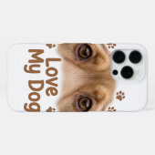 Coque iPhone 16 Pro Max Étui pour iPhone 16 Pro Max J'aime mon chien (Verso Horizontal)