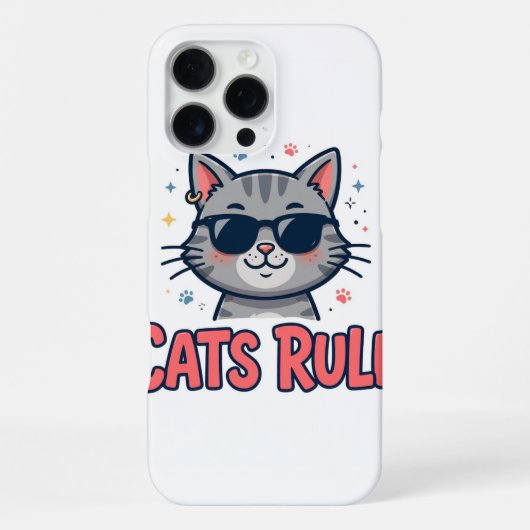 Coque iPhone 16 Pro Max Étui pour iPhone 16 Pro Max Les Chats règnent (Verso)