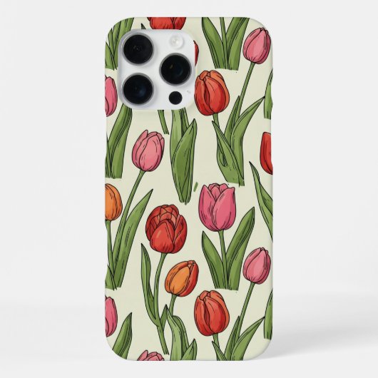 Coque iPhone 16 Pro Max Étui pour iPhone Tulipes (Verso)