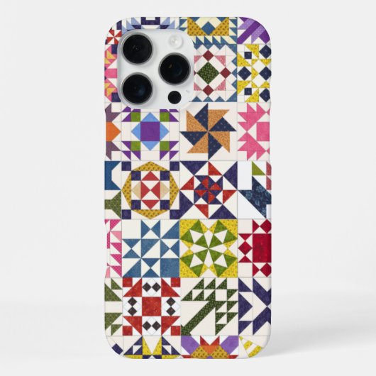 Coque iPhone 16 Pro Max Étui pour téléphone à petits blocs de patchwork -  (Verso)