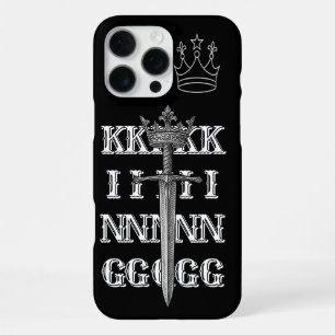 Coque iPhone 16 Pro Max Étui pour téléphone Crown Line Art noir KING