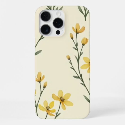 Coque iPhone 16 Pro Max "Étui Téléphone Fleurs Jaunes (Verso)