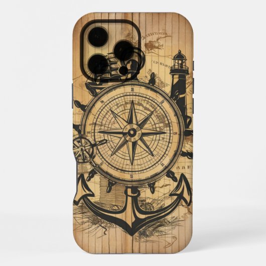 Coque iPhone 16 Pro Max Explorateur Nautique Rustique Cool (Verso)