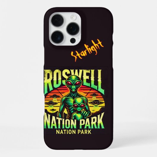 Coque iPhone 16 Pro Max Explorez UFO Lore à Roswell! (Verso)