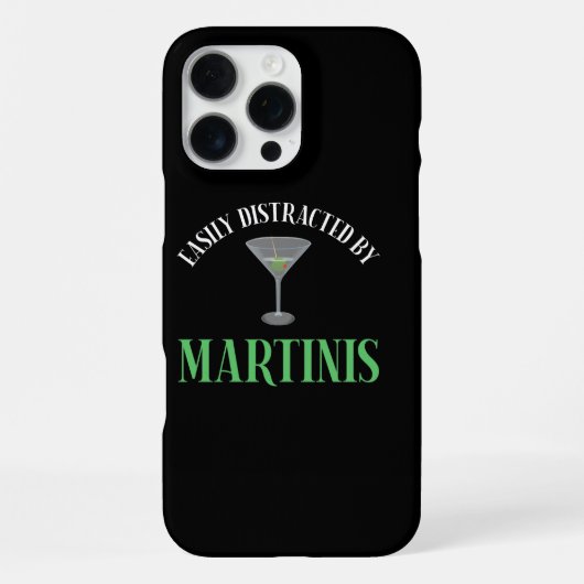 Coque iPhone 16 Pro Max Facilement Distrait Par Les Martinis (Verso)