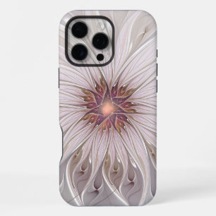 Coque iPhone 16 Pro Max Fantaisie florale, fleur pastel moderne abstraite