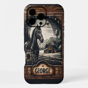 Coque iPhone 16 Pro Max Ferme équestre au clair de lune