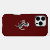 Coque iPhone 16 Pro Max Ferrari Cheval Chrome (Verso Horizontal)