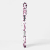 Coque iPhone 16 Pro Max Feuillage baroque orné rose (Côté droit)