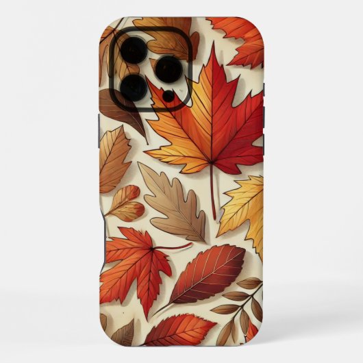 Coque iPhone 16 Pro Max feuilles d'automne classiques (Verso)