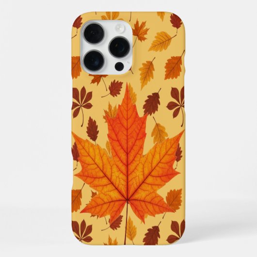 Coque iPhone 16 Pro Max Feuilles d'automne dorées (Verso)
