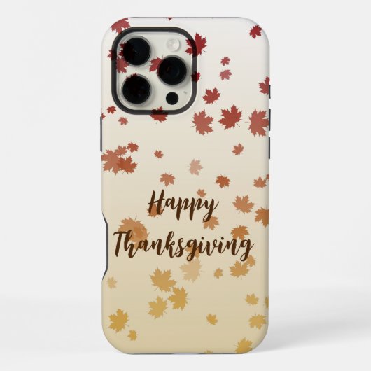 Coque iPhone 16 Pro Max Feuilles d'érable de Thanksgiving (Verso)