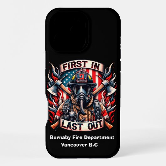 Coque iPhone 16 Pro Max Fier pompier fier debout (Verso)