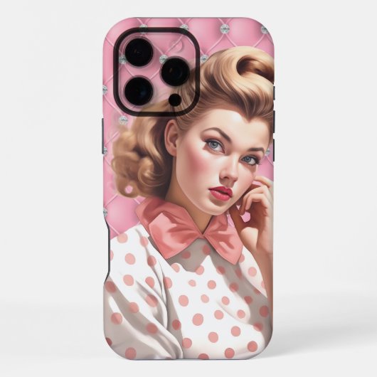 Coque iPhone 16 Pro Max Fille Pin-Up Rétro (Verso)