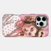 Coque iPhone 16 Pro Max Fille Pin-Up Rétro (Verso Horizontal)