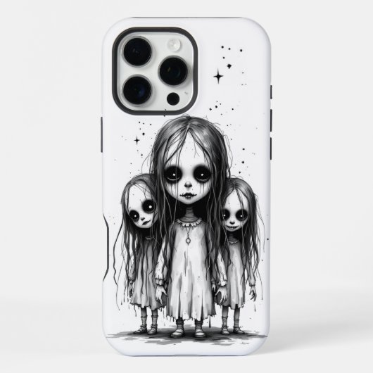 Coque iPhone 16 Pro Max Filles effrayantes (Verso)