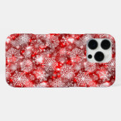 Coque iPhone 16 Pro Max Flammes de neige sur rouge (Verso Horizontal)