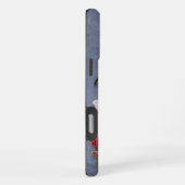 Coque iPhone 16 Pro Max Fleur Bleu Denim Monogrammé (Côté droit)