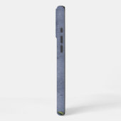 Coque iPhone 16 Pro Max Fleur Bleu Denim Monogrammé (Côté gauche)