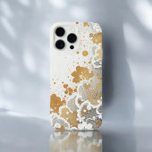 Coque iPhone 16 Pro Max Fleur de blanc or