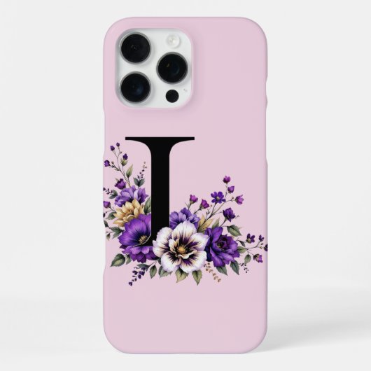 Coque iPhone 16 Pro Max Fleur de lavande : Initiale monogrammée 'L' (Verso)