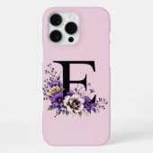 Coque iPhone 16 Pro Max Fleur de lavande : Monogramme Initial 'E' (Verso)