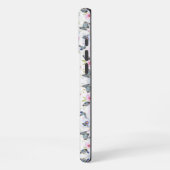 Coque iPhone 16 Pro Max Fleur rose élégante Papillon bleu Élégant motif (Côté gauche)