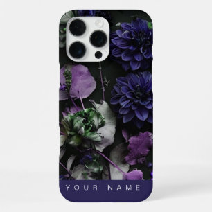 Coque iPhone 16 Pro Max Fleur sombre bleue