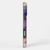 Coque iPhone 16 Pro Max Fleur Turquoise Violette Or (Côté droit)