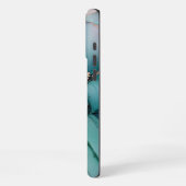 Coque iPhone 16 Pro Max Fleur Turquoise Violette Or (Côté gauche)