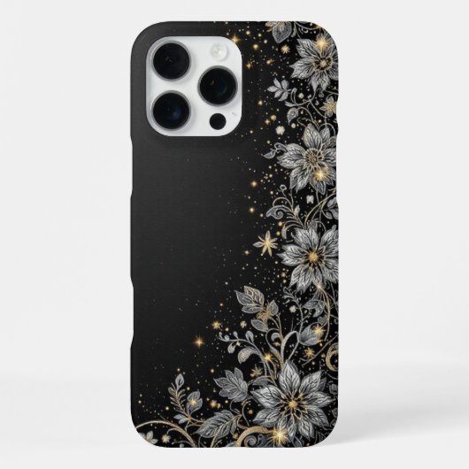 Coque iPhone 16 Pro Max Fleurale à infusion d'or (Verso)