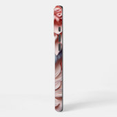 Coque iPhone 16 Pro Max Fleurs 3D roses et bleues (Côté gauche)