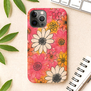 Coque iPhone 16 Pro Max Fleurs aquarelles colorées délicates et amusantes