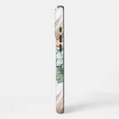 Coque iPhone 16 Pro Max Fleurs blanches bleues tropicales (Côté gauche)