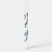 Coque iPhone 16 Pro Max fleurs bleues (Côté gauche)