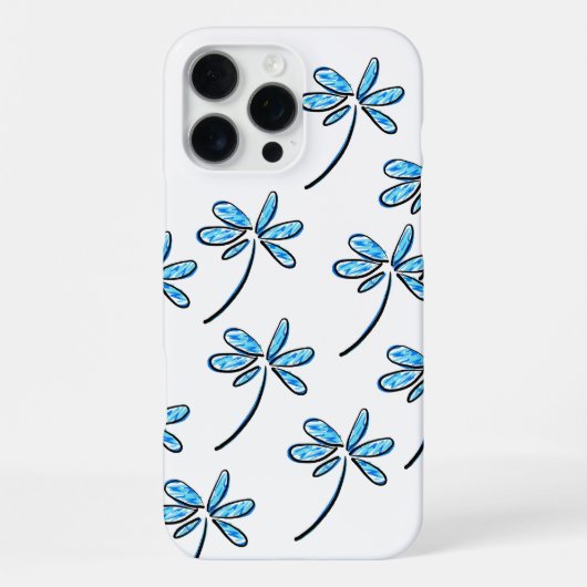 Coque iPhone 16 Pro Max fleurs bleues (Verso)