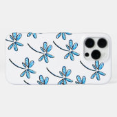Coque iPhone 16 Pro Max fleurs bleues (Verso Horizontal)