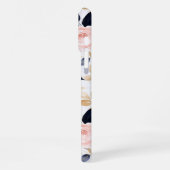 Coque iPhone 16 Pro Max Fleurs Chic Bleu Rose (Côté gauche)