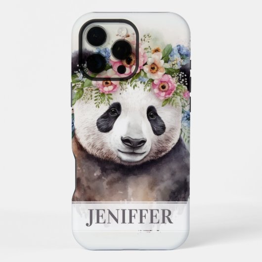 Coque iPhone 16 Pro Max Fleurs de Panda Aquarelle                          (Verso)