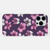 Coque iPhone 16 Pro Max Fleurs d'orchidée rose (Verso Horizontal)