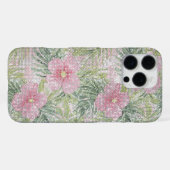 Coque iPhone 16 Pro Max Fleurs roses tropicales (Verso Horizontal)