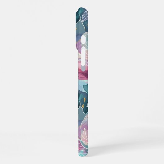 Coque iPhone 16 Pro Max Fleurs Tons de Bijoux (Côté gauche)
